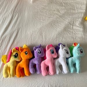 Brand new set of 6 My Little Pony 8" Plush Toys